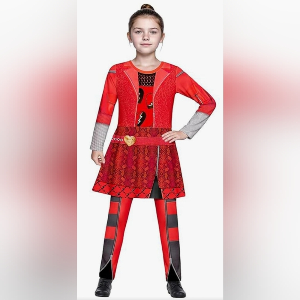 Disney Movie Descendant 4: Rise Of Red Princess Costume with Wig NWOT